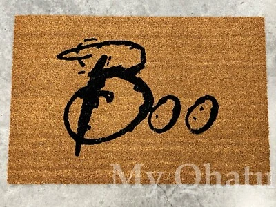 IKEA KUSTFYR Alfombra Puerta Halloween "Boo" Interior/Exterior Negro 2' x 2' 11" Nuevo Foto 1 de 2