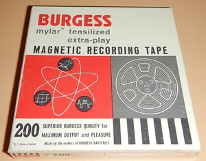 VTG Burgess Mylar Tensilized Magnetic Recording Tape-Dated 1968 Levine & Keene - Picture 1 of 3