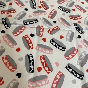 Doggy Bowls Cotton Fat Quarter 18”x21” New - Picture 1 of 2