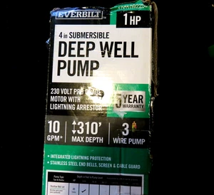 Bomba sumergible de pozo profundo Everbilt de 4" 3/4 HP 3 cables 230 V EFSUB7-123HD - USADA - Imagen 1 de 5