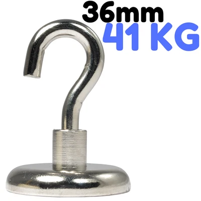 MAGNET-KAUF Magnethaken Topfmagnet mit Haken D 20 mm 12 Kg Neodym Magnet M4 Gewinde Halter