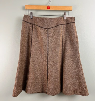 Женская легкая трапециевидная юбка Liz Claiborne размер 10 зимняя шерстяная смесь с подкладкой на боковой молнии - Изображение 1 из 4