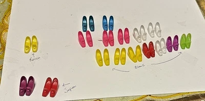 17 PRS VINTAGE BARBIE DOLL MOD CHUNKY PILGRIM SHOES RED PURPLE GREEN BLUE LOT ++ - Image 1 of 4