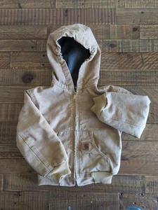 YOUTH XS Carhartt jacket YYJ159 CML Camel brown fleece lined hooded - Picture 1 of 8