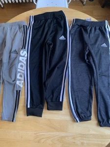 Boys Adidas Pants Size 6 Gently Worrn Gray Pair Has Rips  - Picture 1 of 5