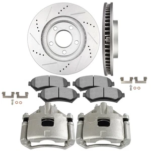 Front Pair Brake Calipers Rotors and Ceramic Pads For CHEVROLET IMPALA 2000-05 - Foto 1 di 9