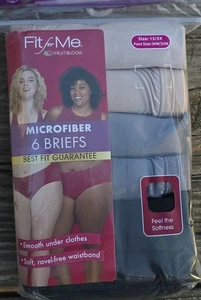 6 Paia Slip Donna Fit For Me Taglia 13/5X Microfibra Fruit Of The Loom Asstd - Foto 1 di 2