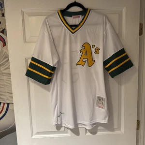 Oakland Athletes A’s Ricky Henderson Mitchell And Ness 1979 Trikot Neu 48 Weiß - Bild 1 von 16
