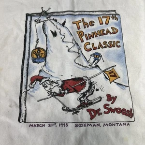Vintage 1990s Bozeman Ski ‘The 17th Pinhead Classic’ T Shirt - Size Large - Picture 1 of 10