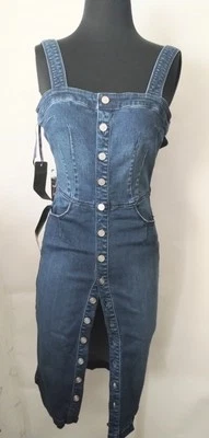 NOVO Vestido Midi Bebe Stella Jeans com Botões Tamanho 00/XXS - Imagem 1 de 4