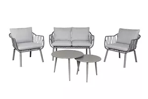 Lounge Set 4tlg. Moroni Loungemöbel Sitzgruppe Gartenlounge Loungeecke Grau - Bild 1 von 7