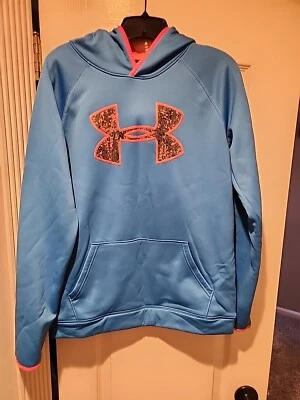 Under Armour Boys Hoodie Blue Youth XL Loose Coldgear - Image 1 of 2