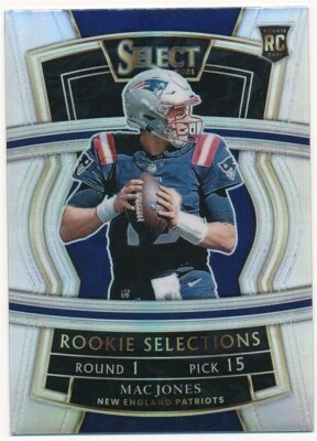 MAC JONES 2021 PANINI SELECT SILVER PRIZM #RS-5 RC ROOKIE PATRIOTS MINT - Image 1 of 2