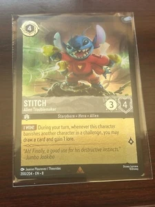 Stitch - Alien Troublemaker - 200/204 - Raro - Lámina fría Lorcana Reign of Jafar - Imagen 1 de 1