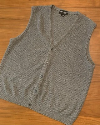 Cárdigan Suéter Chaleco De Colección Eddie Bauer Para Hombres L Gris Algodón Botón Hong Kong Foto 1 de 4
