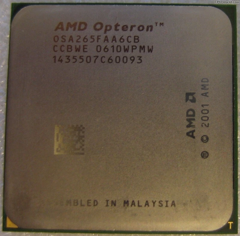 AMD Dual Core Opteron 265 1.80GHz/2MB OSP265FAA6CB Socket/socket 940 CPU - Image 1 of 1