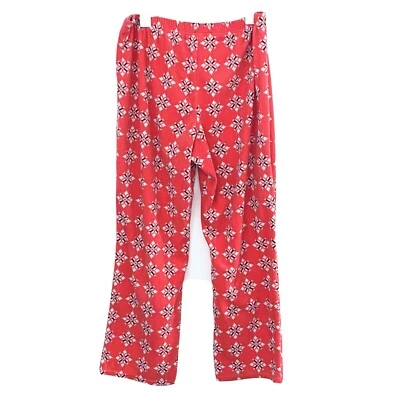 Pantalones de salón para mujer de vellón talla XXL coral estampado geométrico cintura elástica Foto 1 de 4