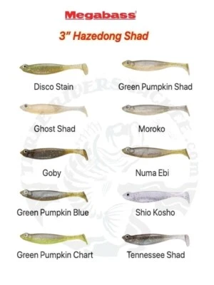 Megabass 3" Hazedong Shad Finesse Swimbait / Drop Shot Bait - Elige Color / JDM Foto 1 de 3