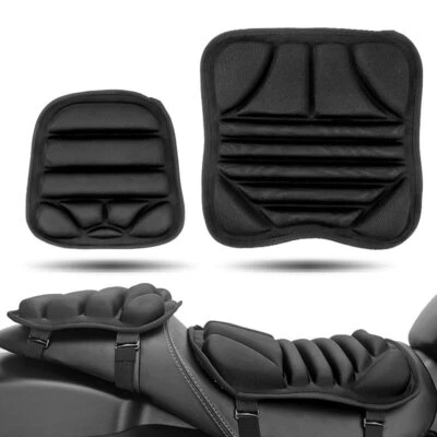 2PCS Motorcycle Seat Cushion Comfort Pillow Cover Pad Driver & Passenger Seat - Image 1 of 4