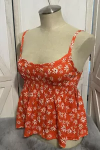 Urban Romantics Junior orange Blumen bauchfreies Tanktop Größe Small neu mit Etikett - Bild 1 von 5