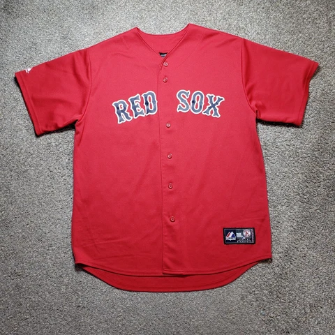 Red Sox Jersey Men's XL Red Short Sleeve Button Up MLB Majestic Baseball Cover