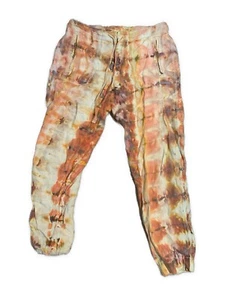 Lou Grey Womens Linen White Pink Orange Tie Dye Cargo Pants Small - Picture 1 of 5