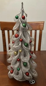 Rare Department 56 Silver Aluminum Metal Mesh Christmas Tree 17” MCM 2010 - Picture 1 of 7