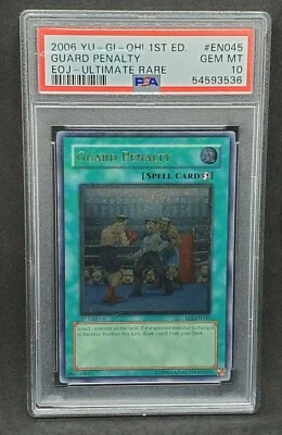 Yugioh PSA 10 GEM MINT Guard Penalty EOJ-EN045 1st Edition Ultimate Pop. 4 #3536 - Image 1 of 2