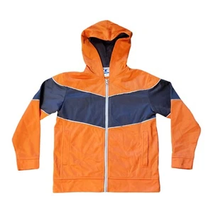 Starter Youth Size Medium 8 Full Zip Track Jacket Hoodie Grey Orange VTG Y2K - Picture 1 of 12