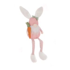 Sitting Pink Bunny Gonk Gnome Figure With Carrot 69cm/27 Inches Long - Picture 1 of 1