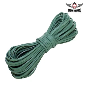 Encaje de cuero verde para gorros, chalecos, bolsos, botas, artes y oficios (50 pies de largo) - Imagen 1 de 4