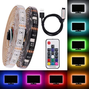 5050 RGB LED Strip Light 5V USB Powered TV Backlight Lighting Flexible Lamp Band - Picture 1 of 13