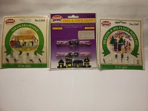 AS IS LOT  N Scale Model Power 1343,1347 , 510 LIGHTS STEAM PEOPLE DEACON PULPIT - Picture 1 of 12