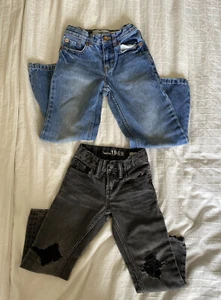 Gap, Cherokee Boy’s Blue and Black Denim Cotton Jeans Lot of 2 size 5 - Picture 1 of 5