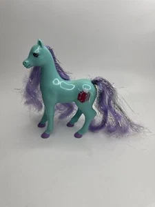 Vintage 1996 Magic Touch Pony MGA-44 Crystalia Blue Pony Purple Hair Present - Picture 1 of 12