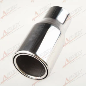 Universal T304 Stainless Steel Oval Length 7" Muffler Exhaust 3.5" Outlet Tip - Picture 1 of 4