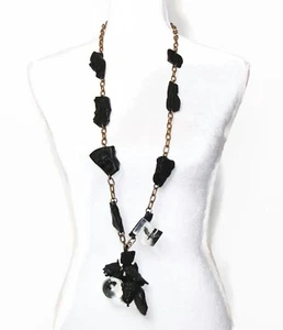 Sobral Retired Coal Collection Chromium Long Beaded Artist Made Necklace - Picture 1 of 10