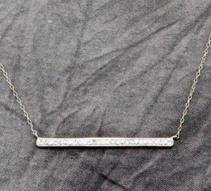 Collar Jacmel Mauricio Plata Esterlina JCM Barra Cristal Transparente Colgante 776a - Imagen 1 de 11