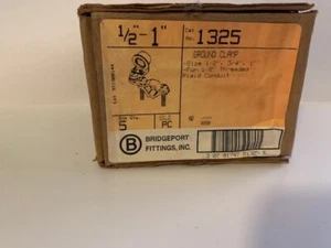 BRIDGEPORT 1325 GROUND CLAMP With Hub 1/2" - 1" Box if 5 - Picture 1 of 7