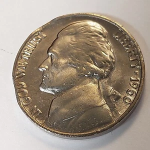 1960 P Jefferson Nickel Double Clip Error, Die Crack & Doubling on Both Sides - Picture 1 of 16