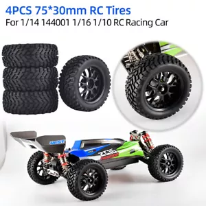 4 Stk 75 mm Offroad Buggy Reifen Rad 12 mm Sechskantnaben für 1/10 RC Rennwagen - Bild 1 von 9