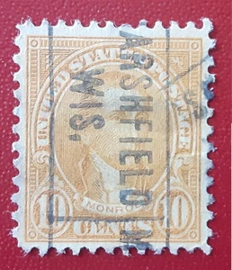 US 1927 10c Scott 642 Monroe Rool-On Box MARSHFIELD WIS. Mi 272F VF/XF 5872 - Picture 1 of 2