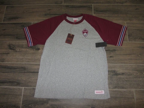 NWT Colorado Rapids MLS Soccer T-Shirt Mitchell & Ness Retro Sewn 2XL Gray Red Cover