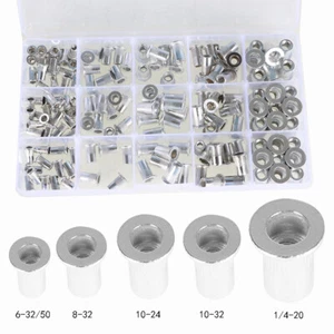 Kit de tuercas de remache de aluminio métrico tuerca de tuerca estándar pulgadas SAE Imperial 150 piezas - Imagen 1 de 10
