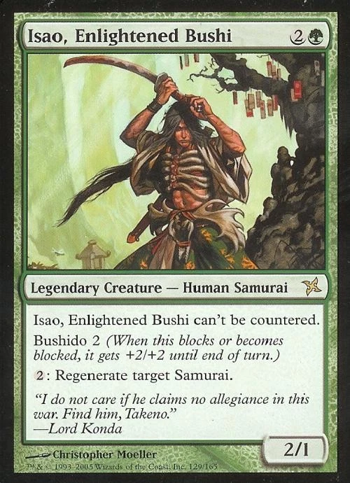 MTG English Isao, Enlightened Bushi NM Foil Betrayers of Kamigawa - Image 1 of 1