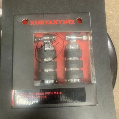 KURYAKYN PEQUEÑAS CLAVIJAS ISO CROMADAS CON ADAPTADORES DE MONTAJE MACHO PAR PARA HARLEY 8000 Foto 1 de 4