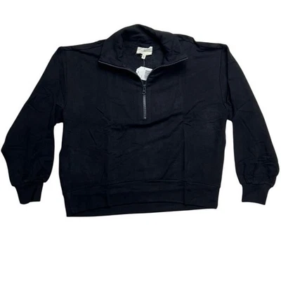 Sudadera Lou & Grey Negra Firma Suave Felpa Cuarto Cremallera Mujer XS Nueva Foto 1 de 4