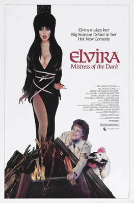 1988 Elvira Mistress Of The Dark Movie Poster 11X17 Cassandra Peterson 💀🎃🕷🍿
