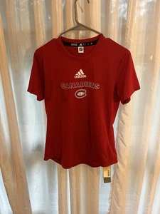 New Montreal Canadiens Shirt Mens Medium Red Adidas NHL Hockey Athletic Sports - Picture 1 of 5