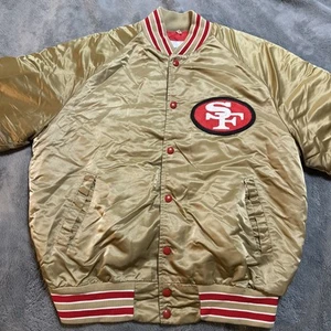Veste vintage Stahl Urban San Francisco 49ers satin moyen or bombardier fabriqué aux États-Unis - Photo 1/22